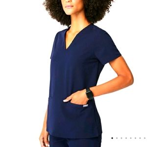 Figs Casma 3-Pocket Navy Scrub Top